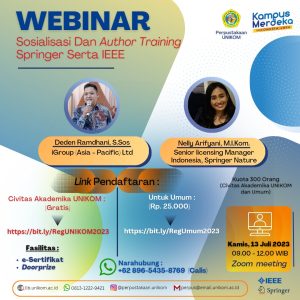 Webinar Sosialisasi dan Author Training Springer serta IEEE